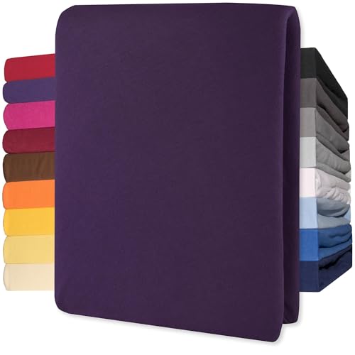CelinaTex Lucina Topper Fitted Sheet Divan Cover Cotton 140x200-160x200 cm purple