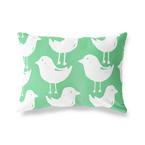 BonaMaison Decorative Cushion Cover, Petrol Green-White Throw Pillow Covers, Home Decorative Pillowcases for Livingroom, Sofa, Bedroom, Size: 45X60 Cm - Designed and Manufactured in Turkey