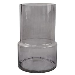 Botanik Premium Luxury Glass Vase, 26cm Smoke Grey