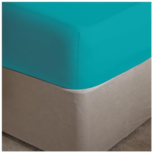 GC GAVENO CAVAILIA Easy Care Percale Extra Deep Fitted, Luxury Soft & Cosy Non Iron Thick Polycotton Bed Sheets, Teal, King
