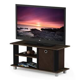 Furinno SIMPLISTIC TV Stand, Entertainment Center, TV Console for TV up to 33 Inch with Bin Drawers, for Living Room, Bedroom, Columbia Walnut