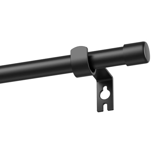 Alskarhem Black Curtain Rods for Windows 30 to 88 Inch,5/8 Inch Small Curtain Rod Set With Brackets.