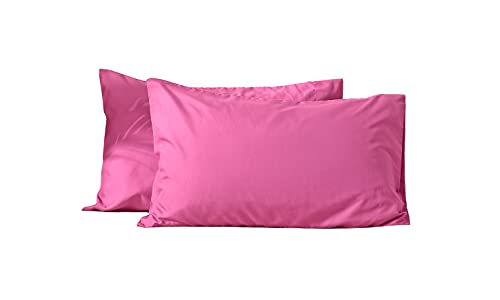 "Evolive Ultra Soft Brushed Microfiber Standard Size 20""x30"" Pillowcases Pair Set of 2 with Envelope Closure (Fuchisa Red, 20""x30"" Standard)"