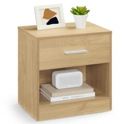 VASAGLE Bedside Table, Side Table with Drawer, Open Compartment, End Table, for Bedroom, Living Room, Wheat Yellow CUSTOS Collection LET619Y70