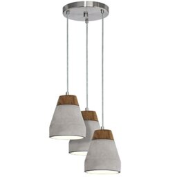EGLO Tarega Pendant Lamp, 3 Bulbs Concrete pendant light, Material: Steel