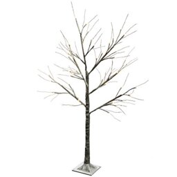 WeRChristmas Pre-Lit LED Tree with Snow Christmas Decoration, 4 feet/1.2 m - Brown/White