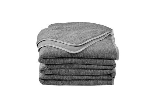 GC GAVENO CAVAILIA Cooling Blanket Double Bed -Soft Breathable Lightweight Double Quilt - Cozy Bed Throw (150x200cm), Warm Fleece Blanket Double Bed Size, Comforter Bedspread for All Seasons,Charcoal