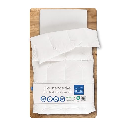 LINEA by böhmerwald comfort 4-chamber duvet, super warm, 155 x 220 cm, 90% down/10% feathers, class 1, suitable for allergy sufferers, washable up to 60 °C, produced in Germany