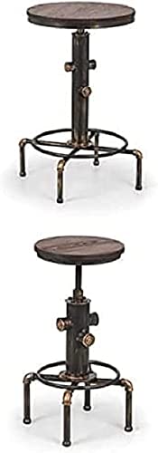 Julian Bowen Set Of Rockport Table & 2 Stools, Brown - H105 x W66 x D66cm - Industrial Style Dining Furniture Set for Kitchen, Metal Frame
