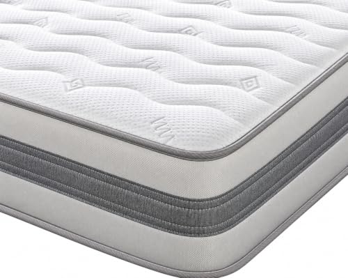 eXtreme comfort ltd SilverLine Single Mattress - Foam Layer, Bonnel Spring, Soft Comfort Support, Vacuum Packed, 3ft x 6ft3 (90 x 190 x 20cm)