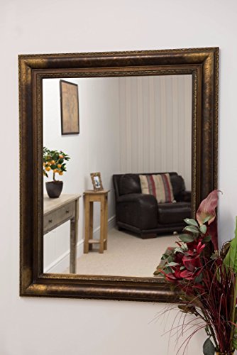 MirrorOutlet Large Bronze Mirror Decorative Antique Frame 4ft2 x 3ft4, 127x102x5,Gold,805567230