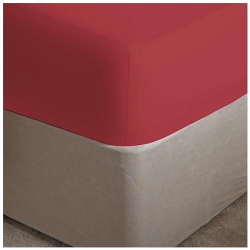 GC GAVENO CAVAILIA Easy Care Percale Extra Deep Fitted Sheet, Luxury Soft & Cosy Non Iron Thick Polycotton Bed Sheets, Double, White