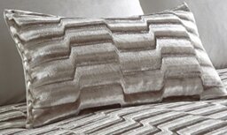 Portfolio Murray Crushed Boudoir Oblong Filled Velvet Scatter Cushion, Polyester, Oyster, 32 x 5 x 50 cm, Mur-Oyst-Cu