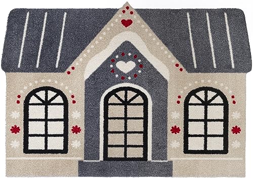Wash+Dry Cosy Cabin Doormat 60 x 85 cm Washable for Indoor and Outdoor Use