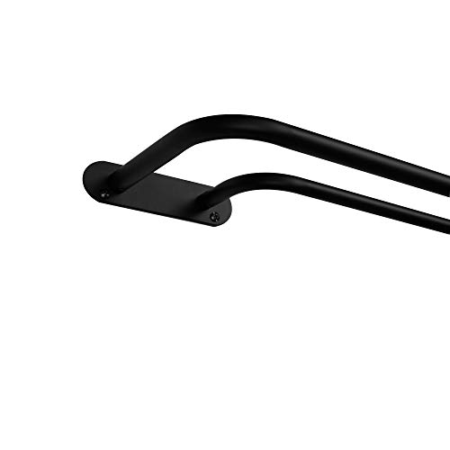 Exclusive Home Curtains Rod and Finial Set, Iron, Matte Black, 36-72