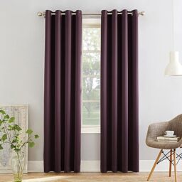 "Sun Zero Barrow 2-Pack Energy Saving Grommet Curtain Panel Pair, 54"" x 84"", Plum"
