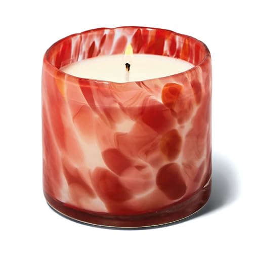 Paddywax Luxury Candles in Hand-Crafted Artisan Blown Glass Scented Luxe Candle, 226 Grams, Saffron Rose