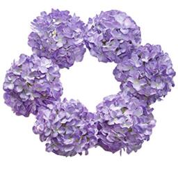 DuHouse Artificial Bigger Silk Hydrangea Flower Heads with Stem Realistic Fake Hydrangea Flower Bouquets for Wedding Home Party Garden Centerpiece Pack of 6(Purple)