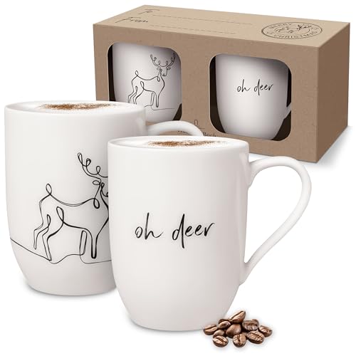 Villeroy & Boch ??? Statement Xmas Set Reindeer, Gift Set 2 pcs, Porcelain Cup White, Capacity 280 ml