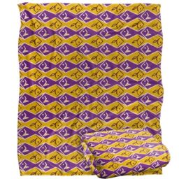 Jq Licensing - Jl-Jp Zip Fishing Pattern Orange And Purple Silky Touch Super Soft Throw Blanket 152 X 127 Cm