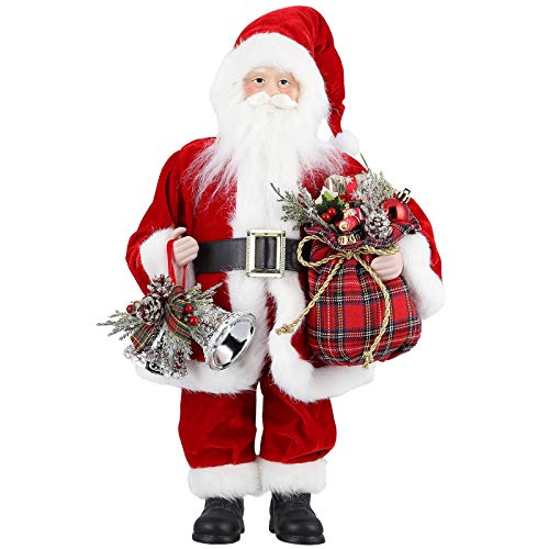 Himaly Santa Claus 17 Inch Christmas Doll - Traditional Red Santa Claus Figurine - Christmas Decoration Gift Party