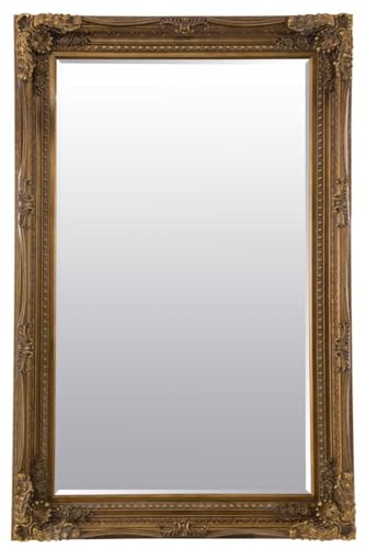 Carved Louis Gold Antique Style Large Leaner Mirror 124 x 185