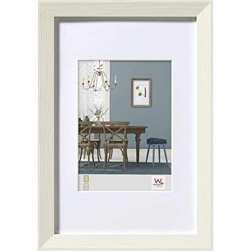 walther Design Picture Frame White 30 x 45 cm with PassepArtout, Fiorito Wooden Frame EF045W