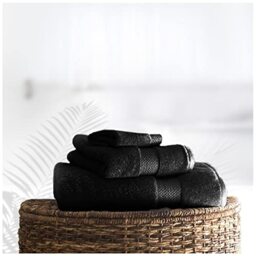 GC GAVENO CAVAILIA Gaveno Cavailia Egyptian Cotton Thick Absorbent 700 GSM Miami [Pack of 2-Black, Lemon, Jumbo Bath Sheet (100x180 Cm)