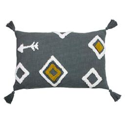 furn. Inka Polyester Filled Cushion, Cotton, Charcoal
