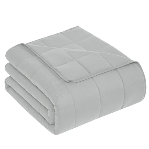 "CuteKing Weighted Blanket for Adults: Weighted Blanket with Premium Glass Beads - Breathable Heavy Blanket for Comfort Sleep - Thick Blanket for Adult All Season (20lbs, 60""x80"", Light Grey)"