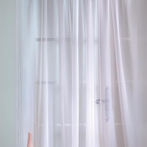 HomeMaison.com Poly-Linen Net Curtain 420 x 240 cm Champagne