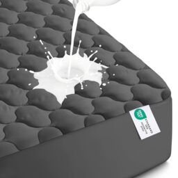 Utopia Bedding Waterproof Mattress Protector, Twin Mattress Pad, Quilted Fitted Cover Stretches up to 16 Inches Deep (Grey)