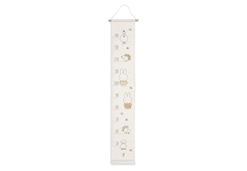 Jollein Growth Chart - Miffy Family Farm - Fabric Height Chart for Children’s Room - With Miffy Farm Prints - Hanging Wall Decor - Capture Growth & Memories
