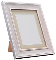 FRAMES BY POST Scandi Vintage Picture Photo Frame, Recycled Plastic, Distressed Blue with Light Grey Mount, 7 x 5 Image Size 5 x 3.5 Inch