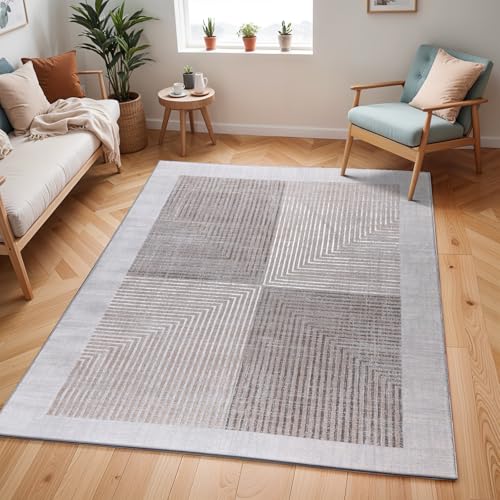 Livabliss Charlestown Tetouan Geometric Carpet 200x275 cm, Scandi Neutral Boho Design for Living Room, Dining & Bedroom, Easy Care Pile, Beige Ivory