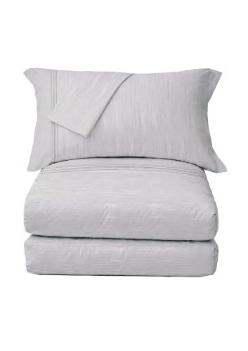 hermet Double Duvet Cover Set, Melange Effect Duvet Cover Set, 2 Pillowcases, 100% Cotton