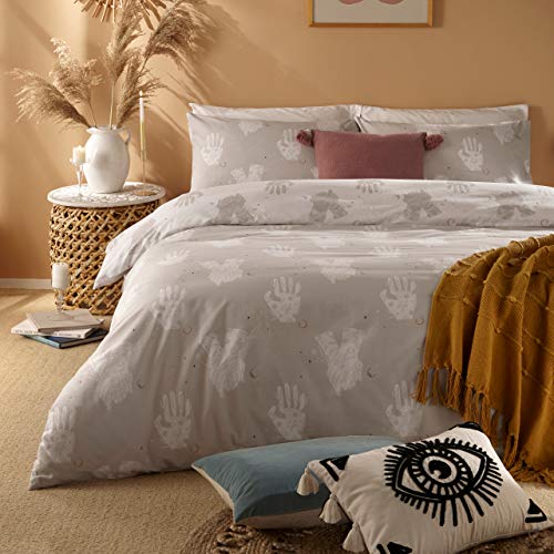 furn. Be Kind Super King Duvet Cover Set, Cotton, Polyester, Grey