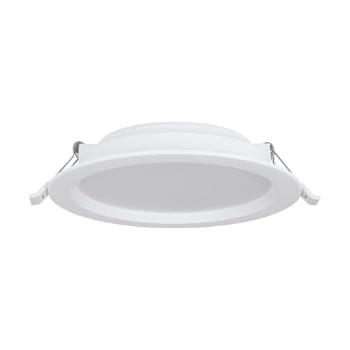 Eglo LED recessed Spotlight Idun-E, Round Ceiling spot, White Plastic Light, Neutral White, Ø 16.6 cm