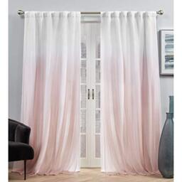 "Exclusive Home Crescendo Lined Room Darkening Blackout Hidden Tab Curtain Panel Pair, 52""x84"", Blush, Set of 2"