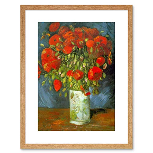Wee Blue Coo Painting Van Gogh Vase Red Poppies Framed Wall Art Print