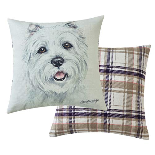 Viceni Maturi West Highland Terrier Filled Dog Cushion-43 x 43cm / 17 x 17-inch, Multi-Colour, 43 x 43cm