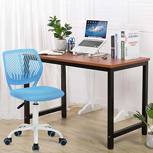 FurnitureR Vibrant Blue Stools,Ergonomically Designed to Assist Home Office Work,with Backrest,Breathable and Comfortable Seat Cushion,Five Wheels for Free Movement,Suitable for Home and Office
