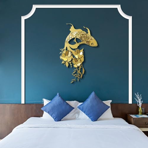 Elegant Gold Decorative Metal Wall Accessory, 44 x 67 cm, 100% Steel, 1.2 mm Thickness, Lightweight 0.8 kg, Perfect for Modern Home Decor