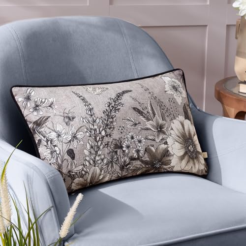 furn. Wylder Harlington Gardenia Floral Piped Feather Rich Filled Cushion