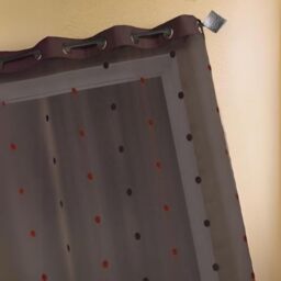 Homemaison - Plain Taffeta Jacquard Organza Net Curtain - Polyester - 8 Round Eyelets - Diameter 4 cm - Ready to Hang - Light and Fluid - 140 x 260 cm - Chocolate Brown