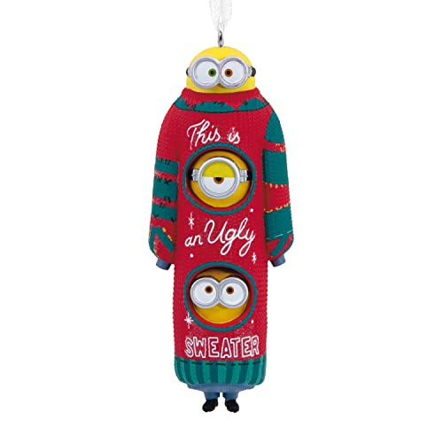 Hallmark Minions: The Rise of Gru, Bob, Kevin, and Stuart The Minions in Ugly Christmas Sweater Christmas Ornament