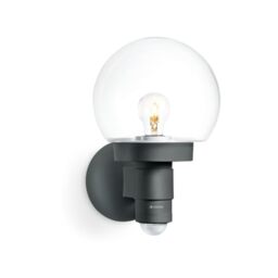 Steinel Outdoor Wall Light L 115 S Anthracite, 240° Motion Sensor, 12 m Range, Basic Light, Continuous Light, Soft Light Start