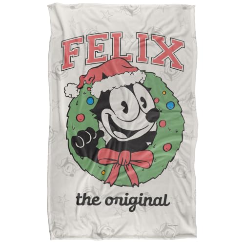 Felix The Cat Christmas Wreath Silky Touch Super Soft Throw Blanket 91 x 147 Cm