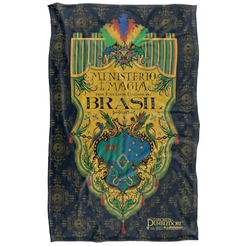 LOGOVISION Fantastic Beasts The Secrets Of Dumbledore Brazil Ministry Flag Silky Touch Super Soft Throw Blanket 91 x 147 Cm
