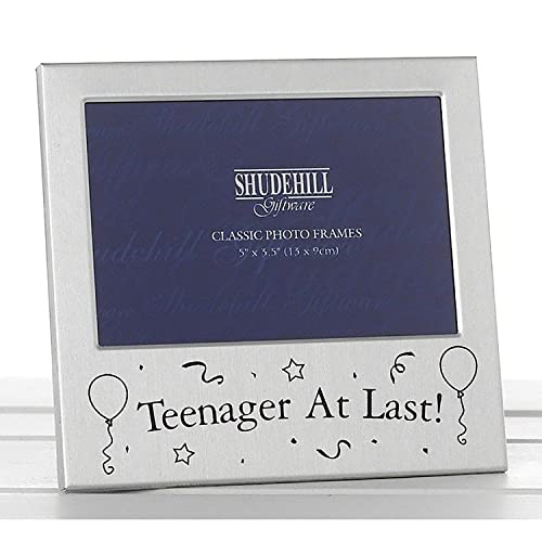 "Shudehill 5"" x 3"" Teenager at Last Birthday Photo Frame Occasion Gift Present 72313, Metal, Silver, Size 5"" x 3.5"""